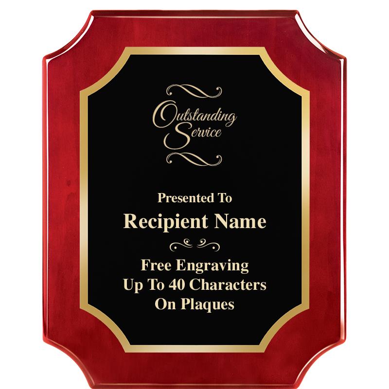 8"X10"SCALLOPED ROSEWOOD PLQ