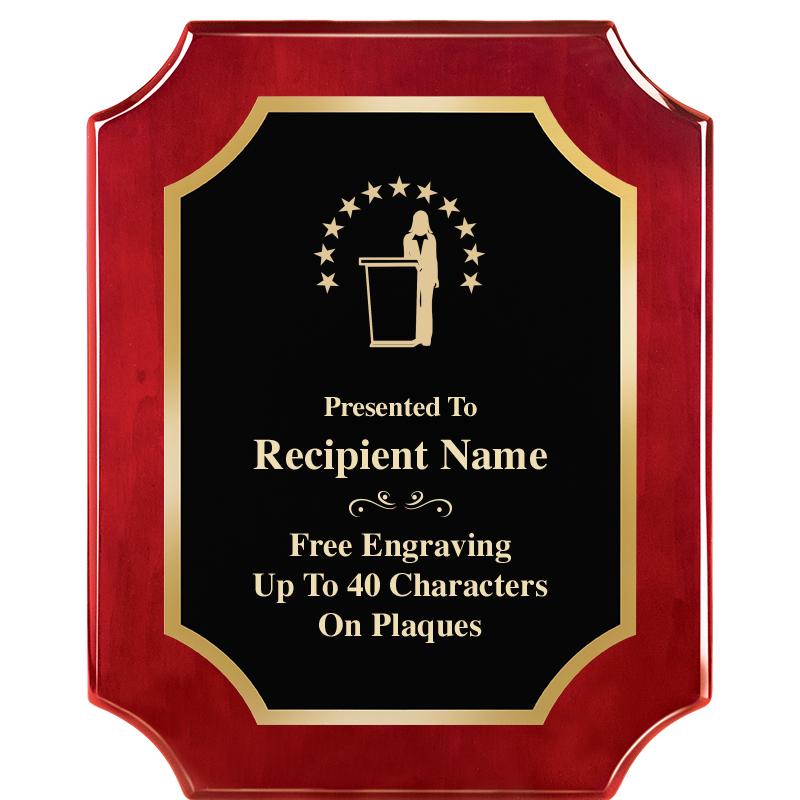 8"X10"SCALLOPED ROSEWOOD PLQ