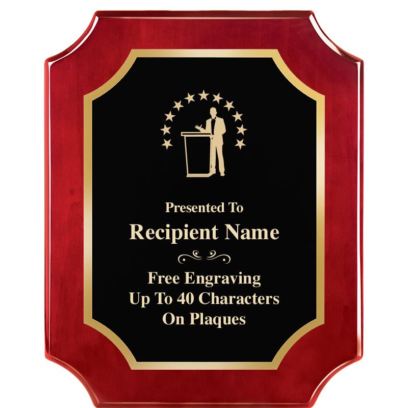 8"X10"SCALLOPED ROSEWOOD PLQ