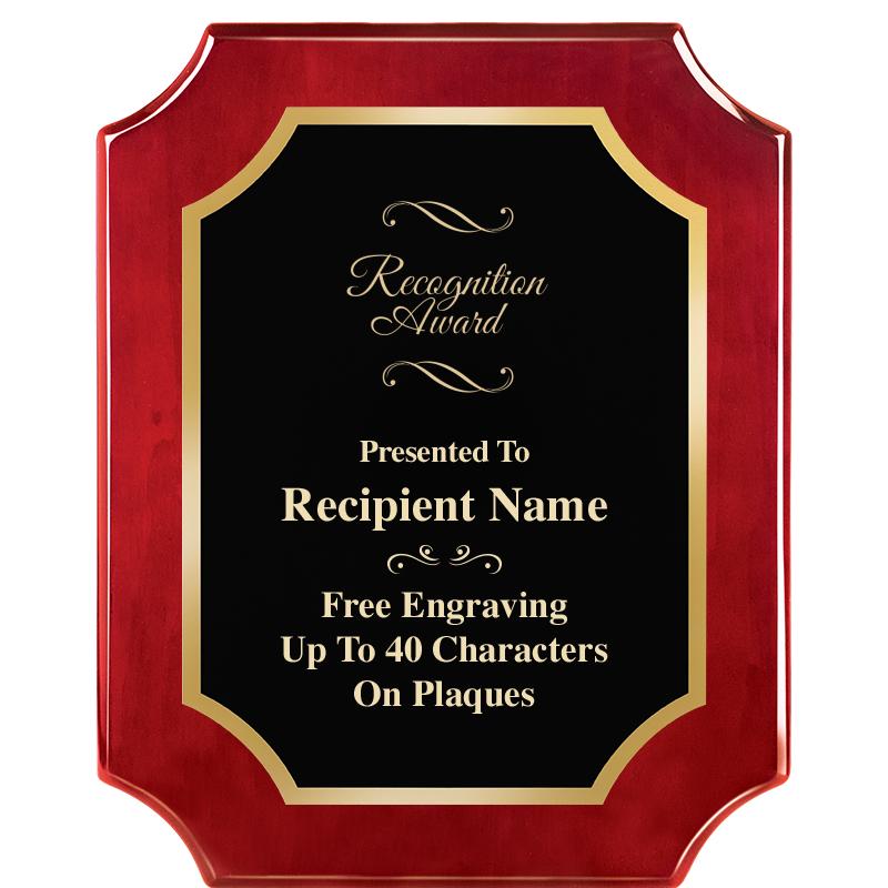 8"X10"SCALLOPED ROSEWOOD PLQ