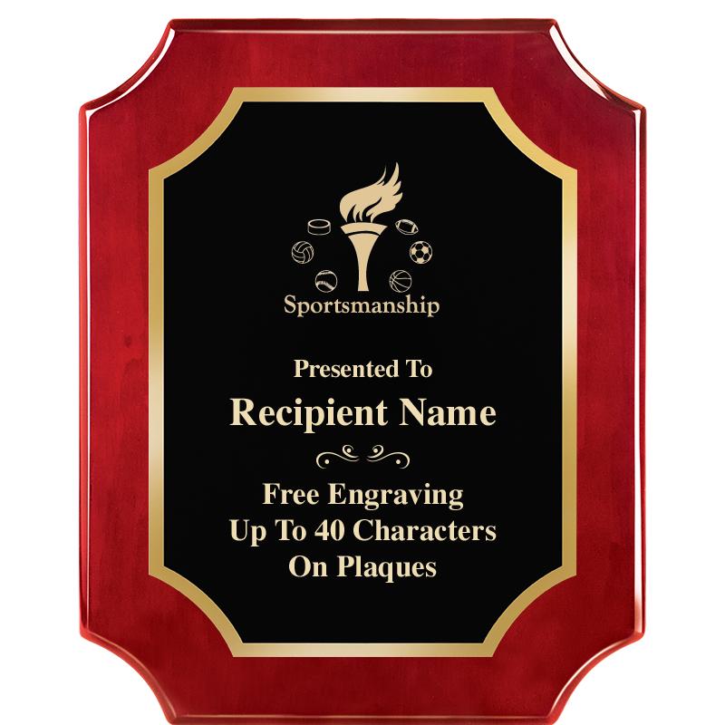 8"X10"SCALLOPED ROSEWOOD PLQ