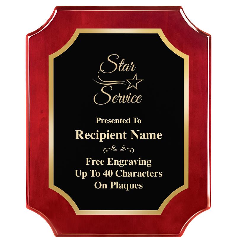 8"X10"SCALLOPED ROSEWOOD PLQ