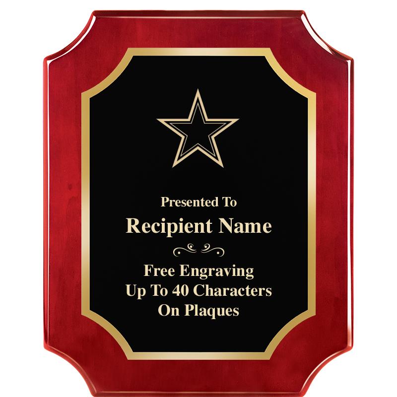 8"X10"SCALLOPED ROSEWOOD PLQ