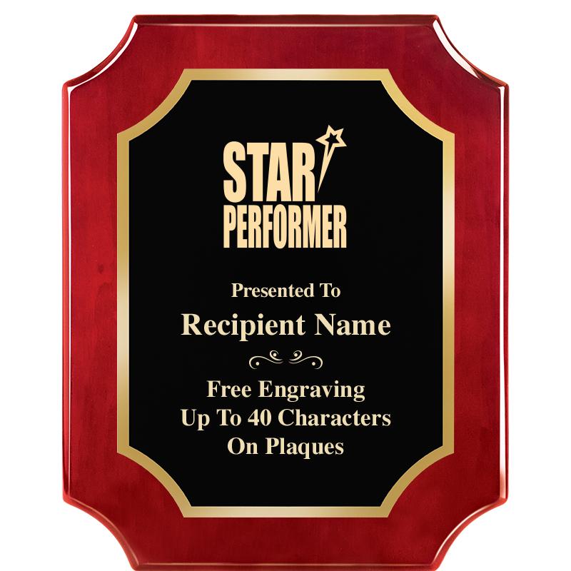 8"X10"SCALLOPED ROSEWOOD PLQ