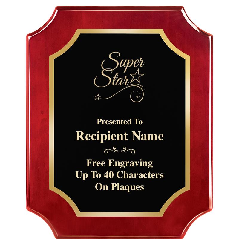 8"X10"SCALLOPED ROSEWOOD PLQ