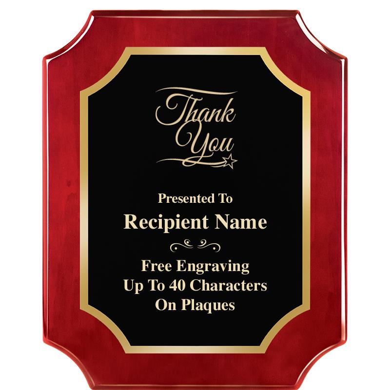 8"X10"SCALLOPED ROSEWOOD PLQ