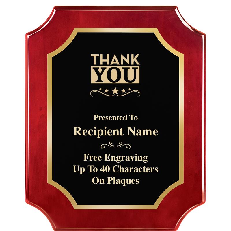 8"X10"SCALLOPED ROSEWOOD PLQ