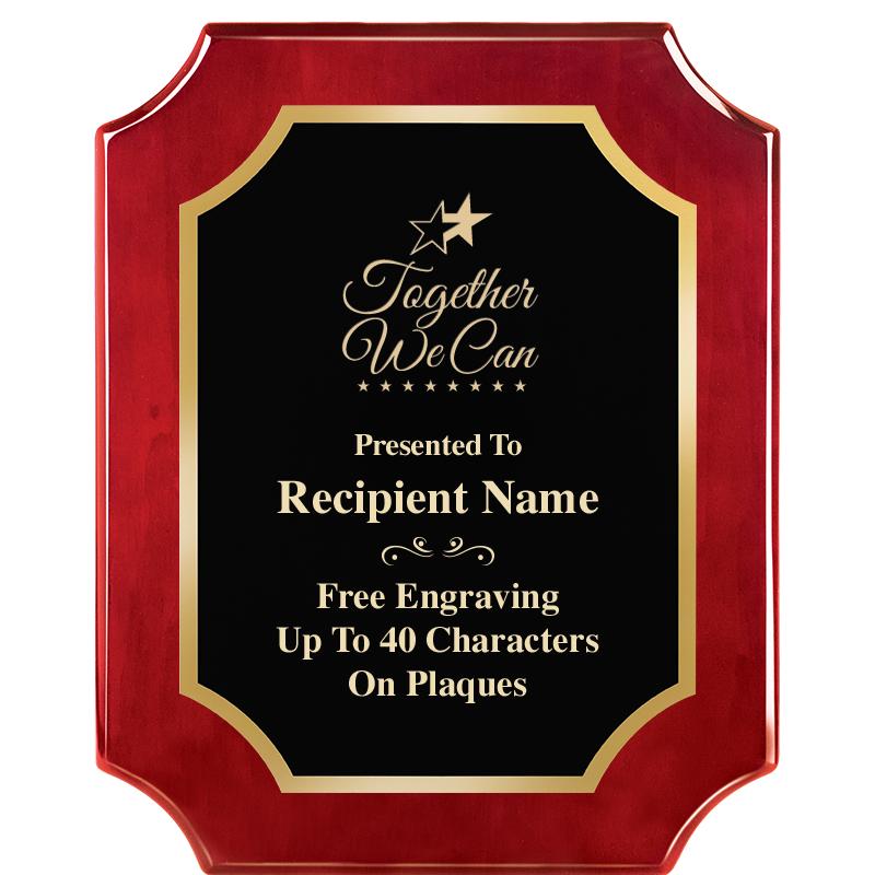 8"X10"SCALLOPED ROSEWOOD PLQ