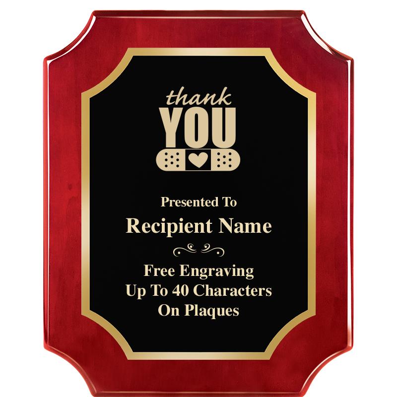 8"X10"SCALLOPED ROSEWOOD PLQ