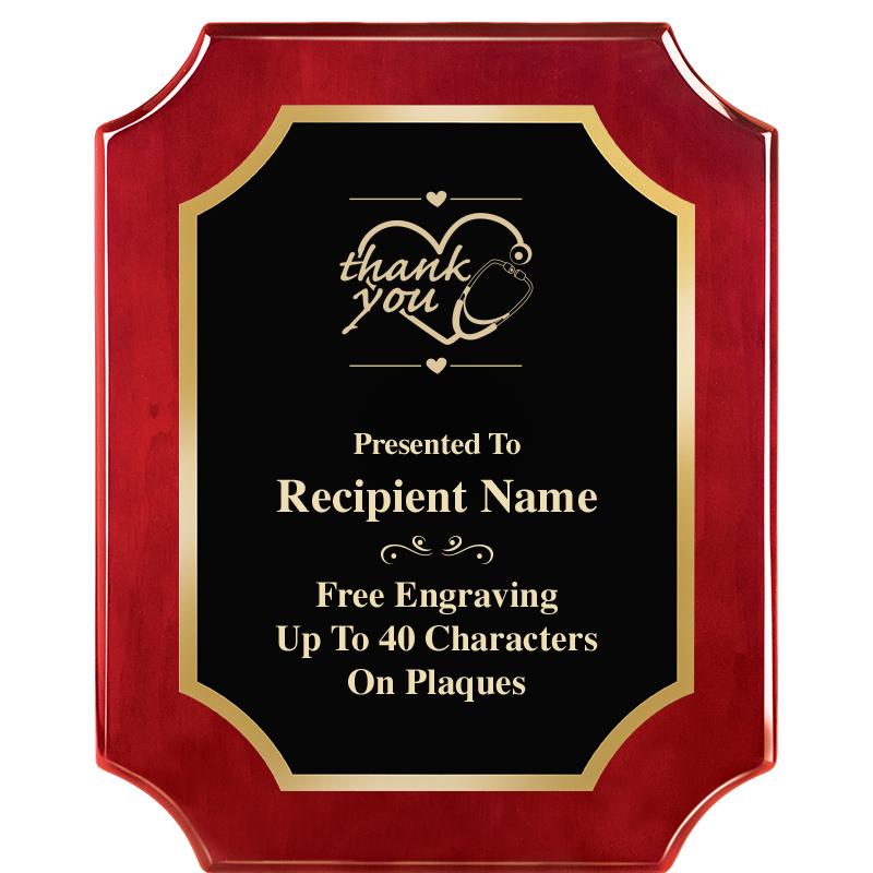 8"X10"SCALLOPED ROSEWOOD PLQ