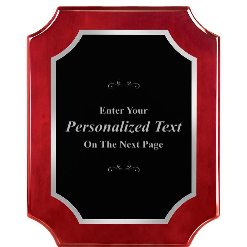 8X10 SCALLOP ROSEWOOD SLV PLQ