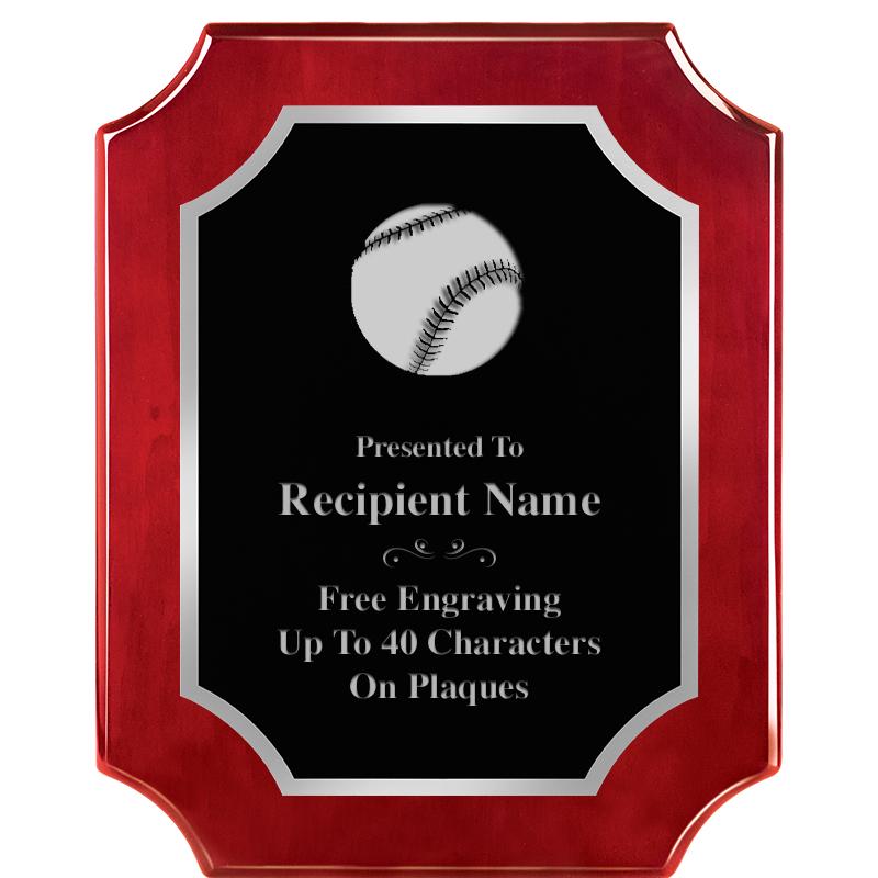 8X10 SCALLOP ROSEWOOD SLV PLQ