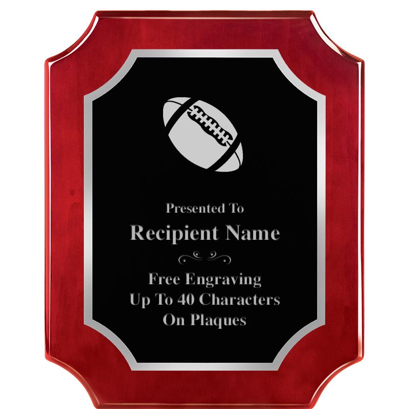 8X10 SCALLOP ROSEWOOD SLV PLQ