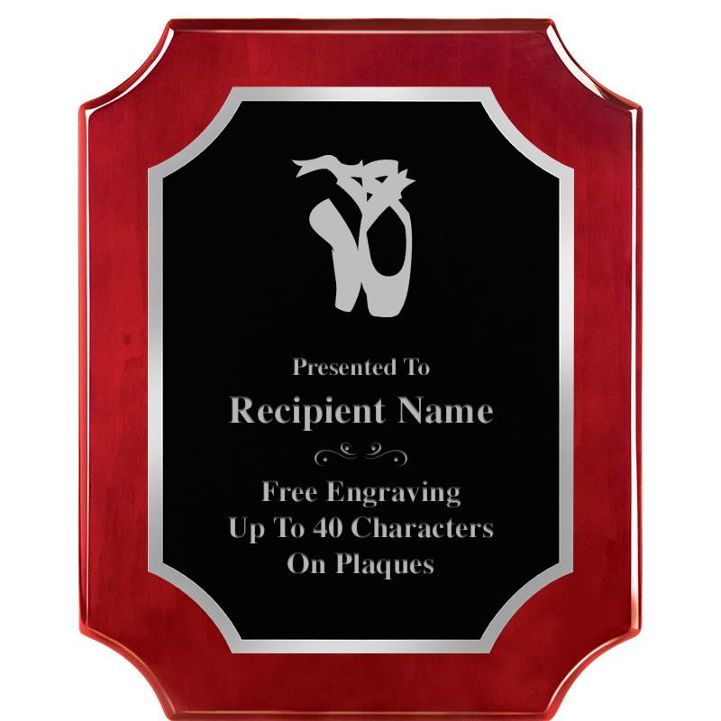 8X10 SCALLOP ROSEWOOD SLV PLQ