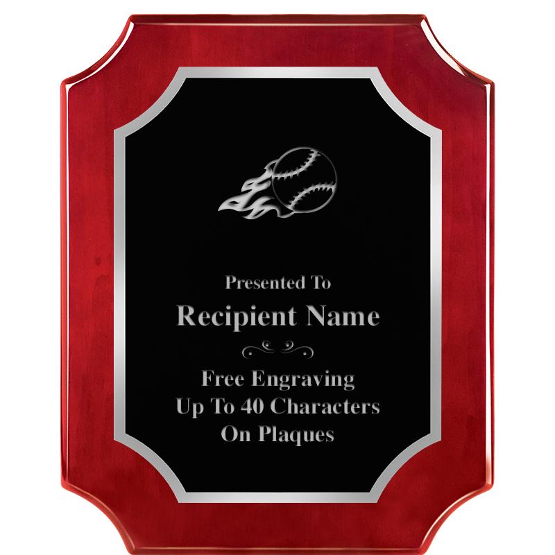 8X10 SCALLOP ROSEWOOD SLV PLQ