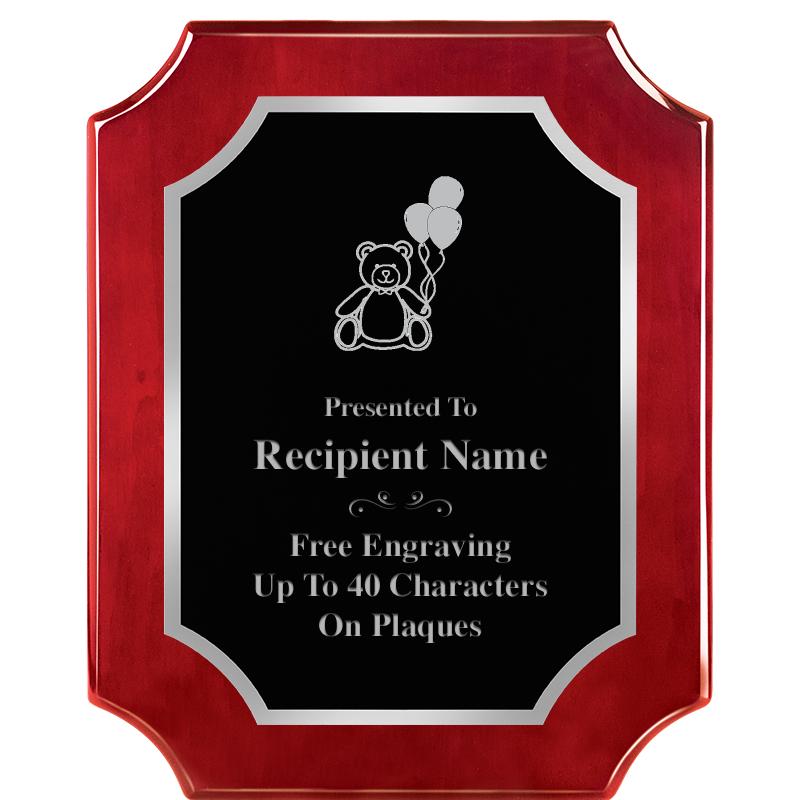 8X10 SCALLOP ROSEWOOD SLV PLQ