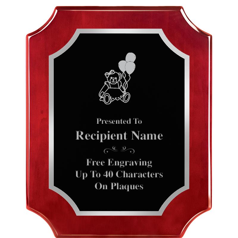 8X10 SCALLOP ROSEWOOD SLV PLQ