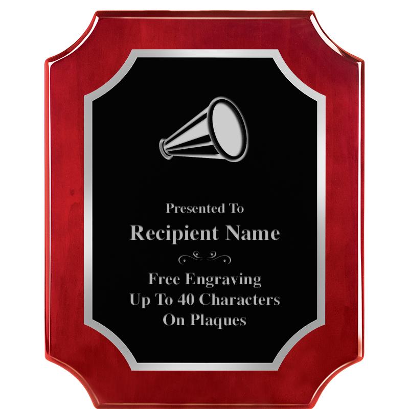 8X10 SCALLOP ROSEWOOD SLV PLQ