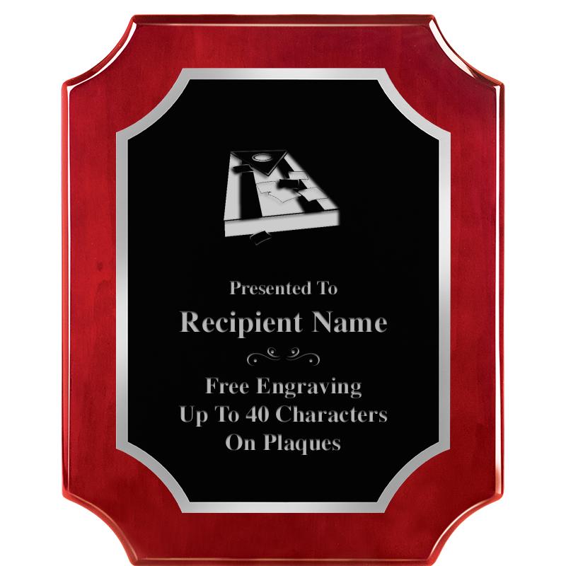 8X10 SCALLOP ROSEWOOD SLV PLQ