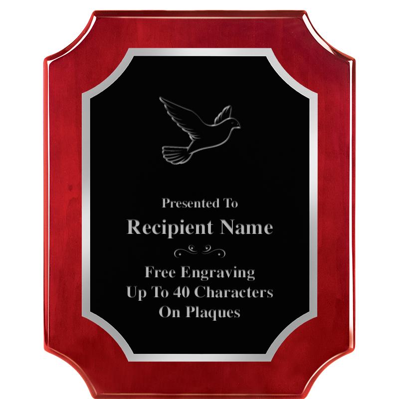 8X10 SCALLOP ROSEWOOD SLV PLQ