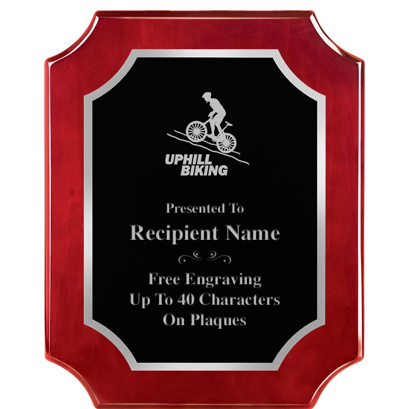 8X10 SCALLOP ROSEWOOD SLV PLQ