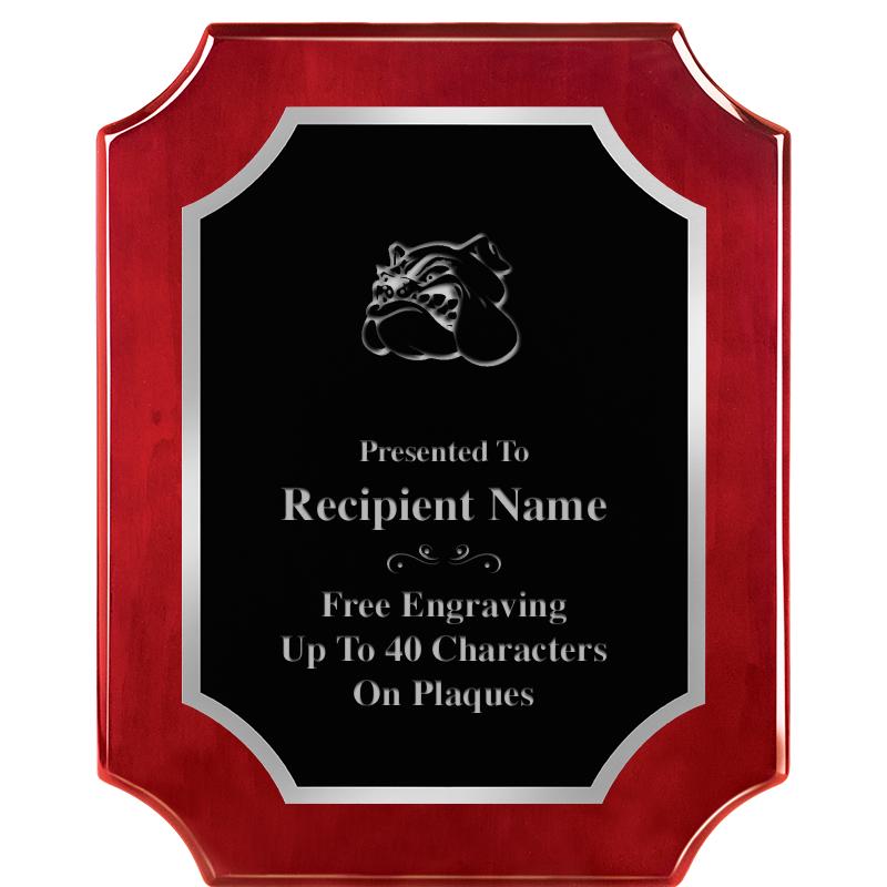 8X10 SCALLOP ROSEWOOD SLV PLQ