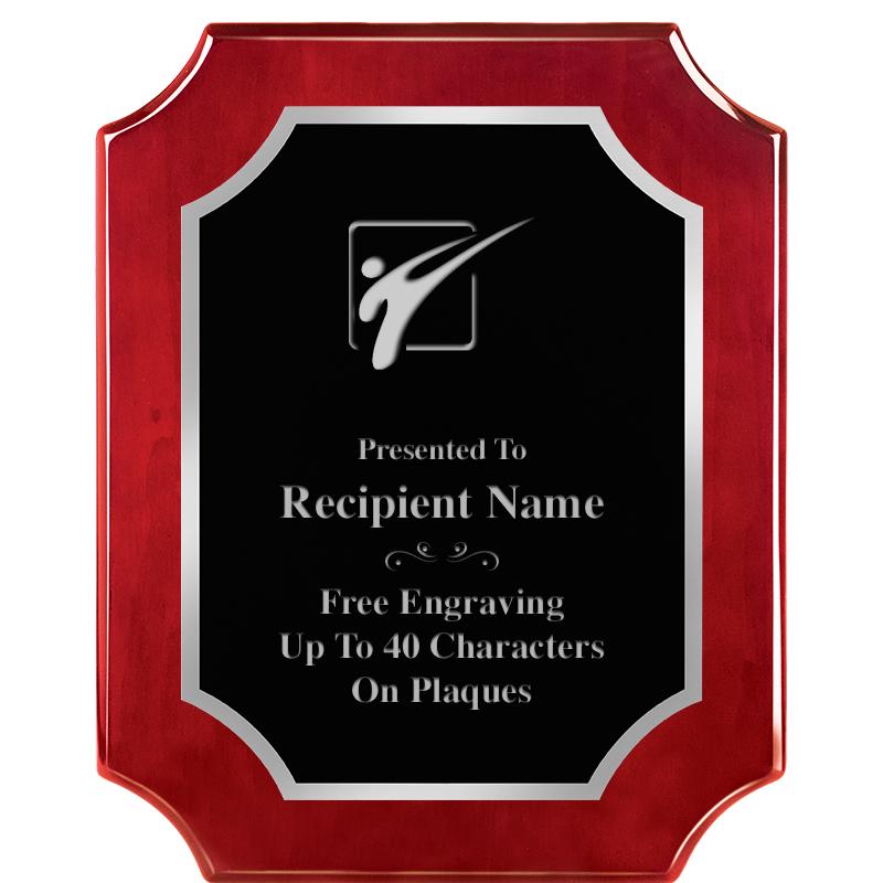 8X10 SCALLOP ROSEWOOD SLV PLQ