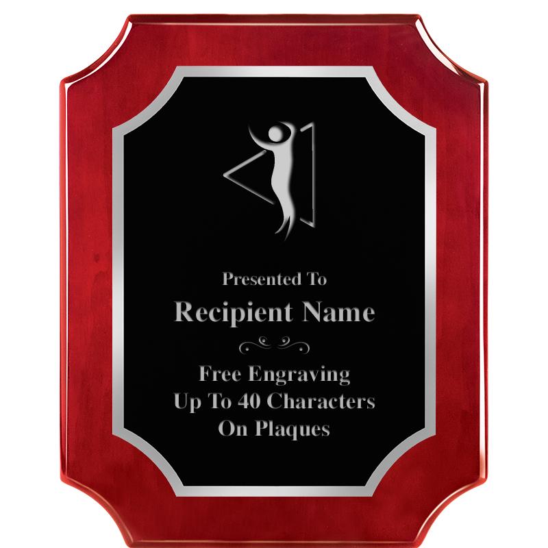 8X10 SCALLOP ROSEWOOD SLV PLQ