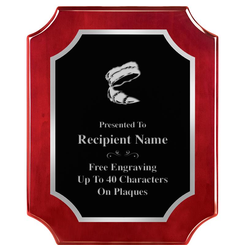 8X10 SCALLOP ROSEWOOD SLV PLQ