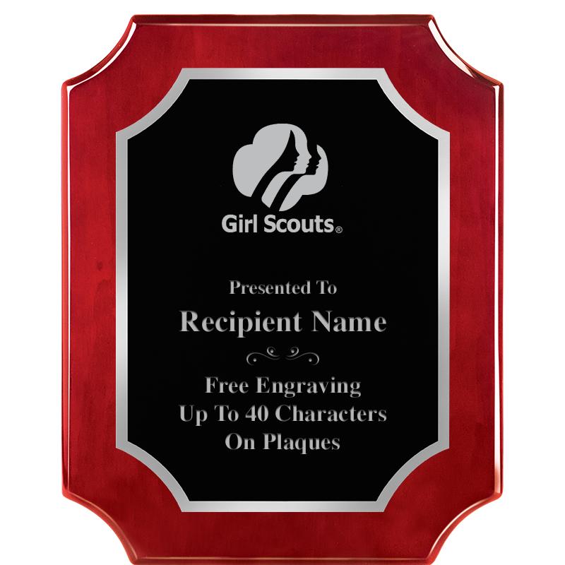 8X10 SCALLOP ROSEWOOD SLV PLQ