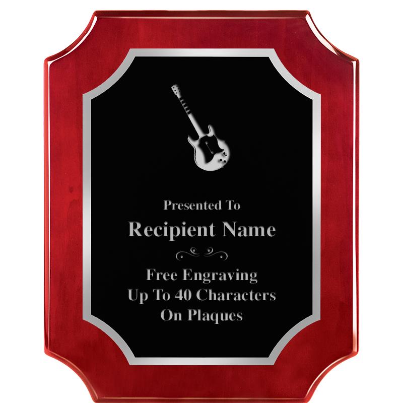 8X10 SCALLOP ROSEWOOD SLV PLQ