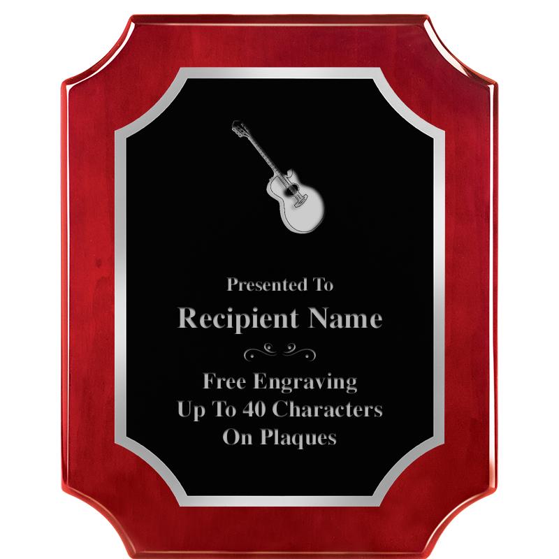 8X10 SCALLOP ROSEWOOD SLV PLQ