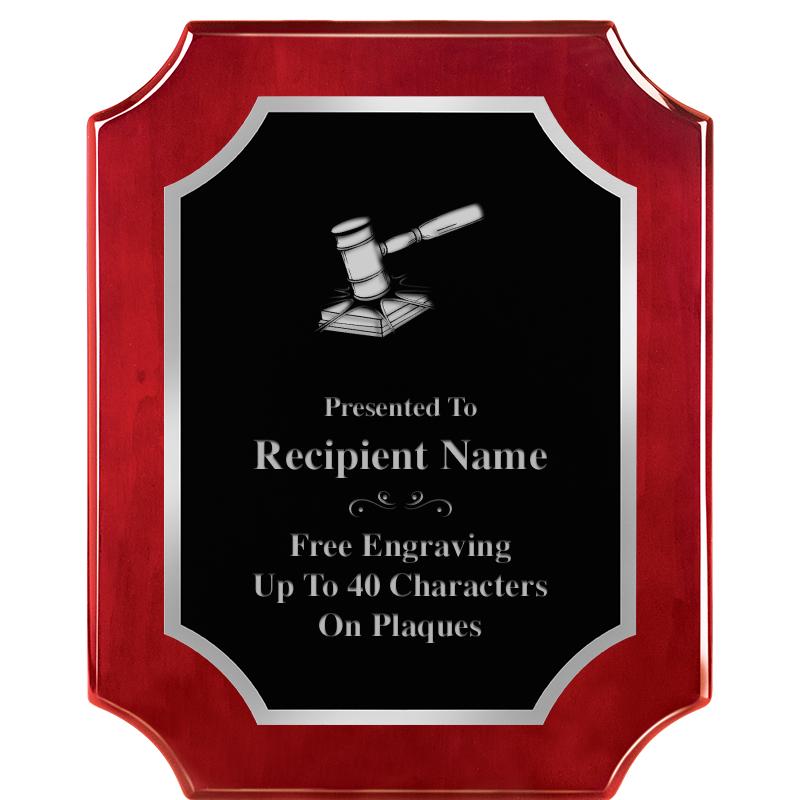 8X10 SCALLOP ROSEWOOD SLV PLQ