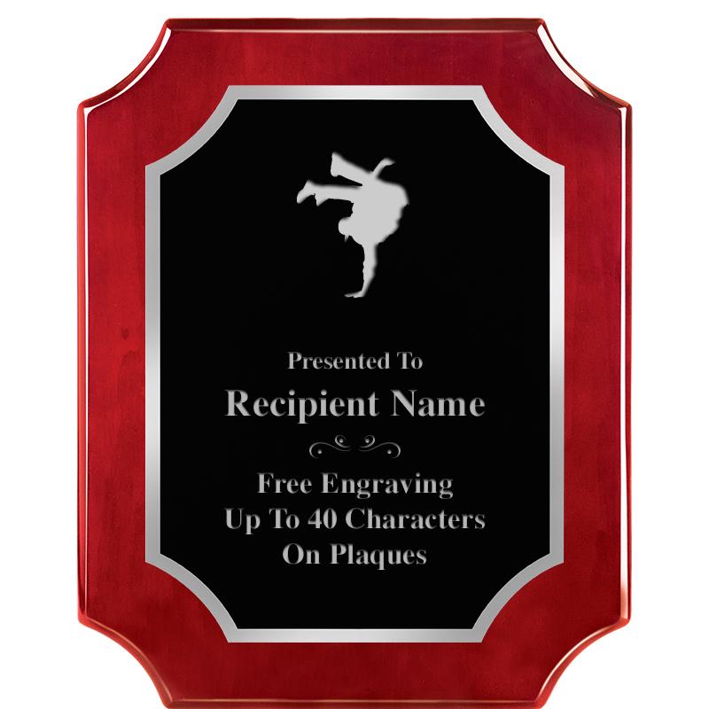 8X10 SCALLOP ROSEWOOD SLV PLQ