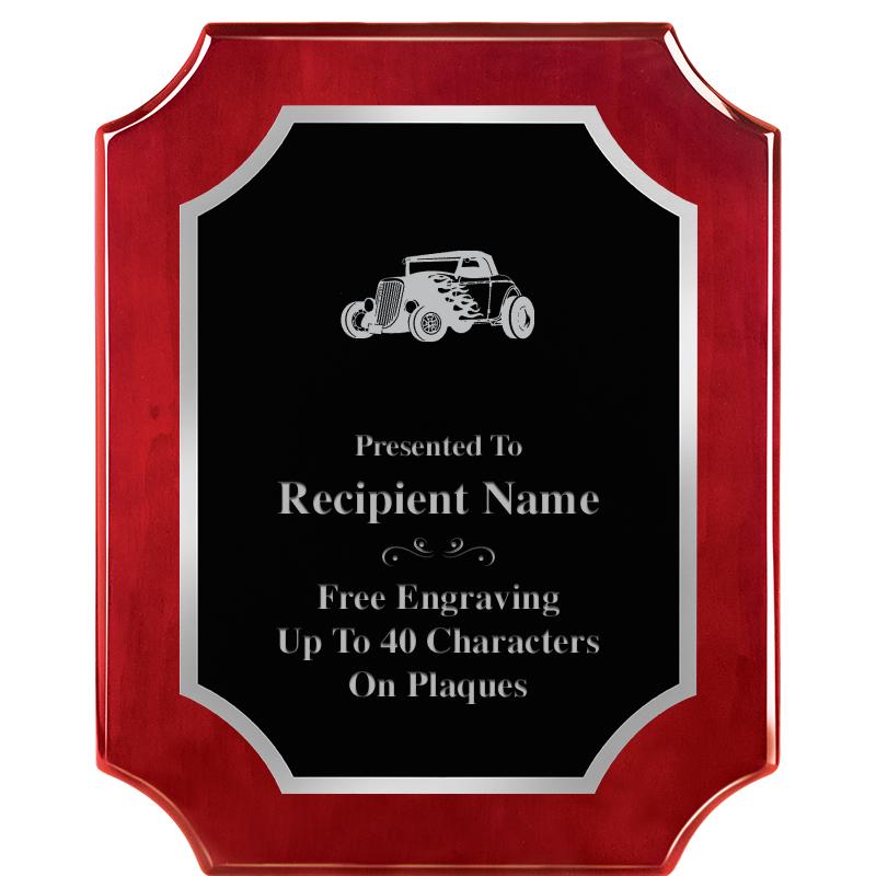 8X10 SCALLOP ROSEWOOD SLV PLQ