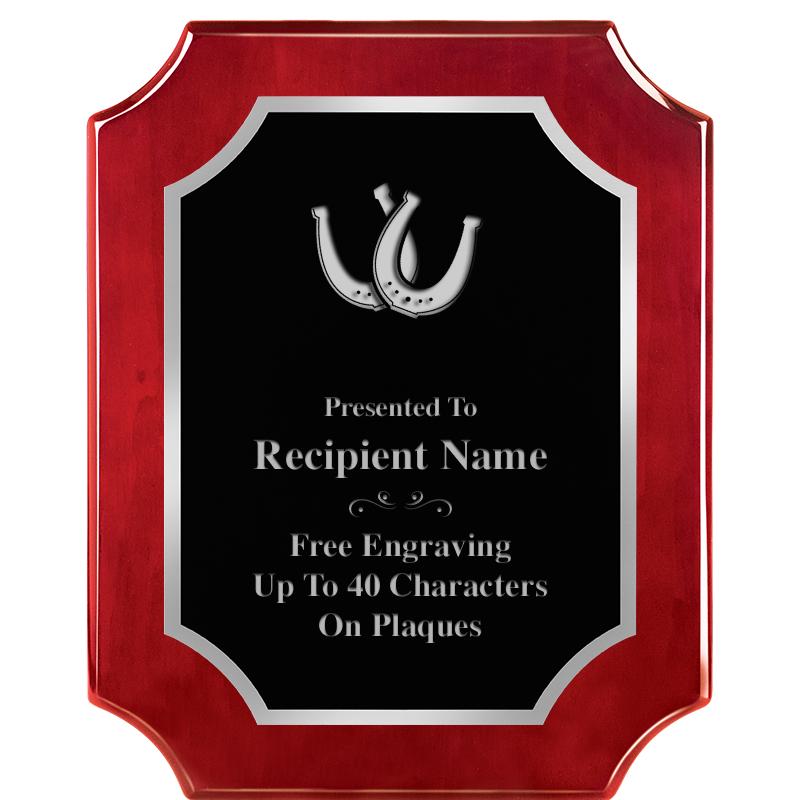 8X10 SCALLOP ROSEWOOD SLV PLQ