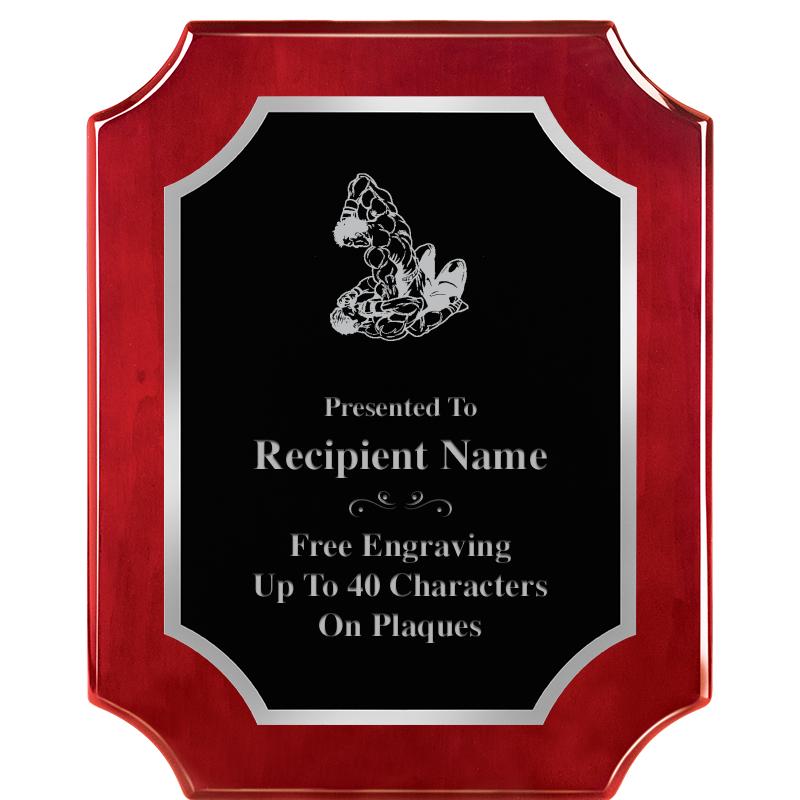 8X10 SCALLOP ROSEWOOD SLV PLQ