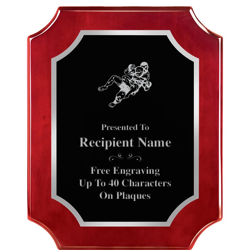 8X10 SCALLOP ROSEWOOD SLV PLQ