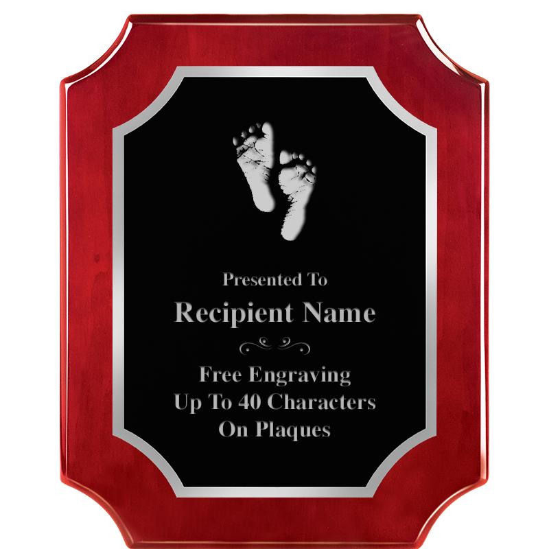 8X10 SCALLOP ROSEWOOD SLV PLQ