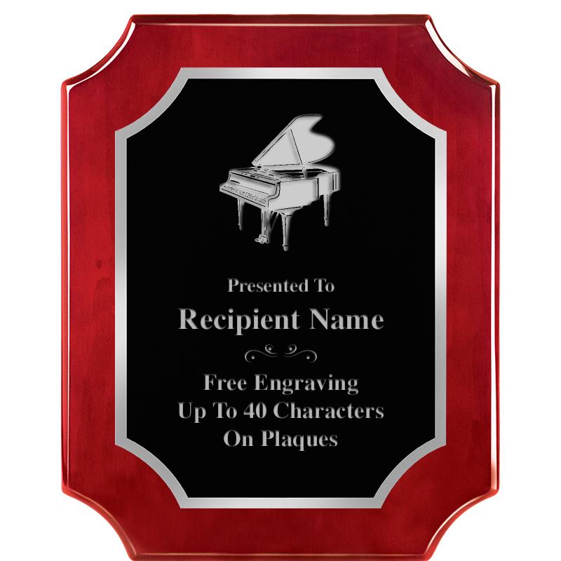 8X10 SCALLOP ROSEWOOD SLV PLQ