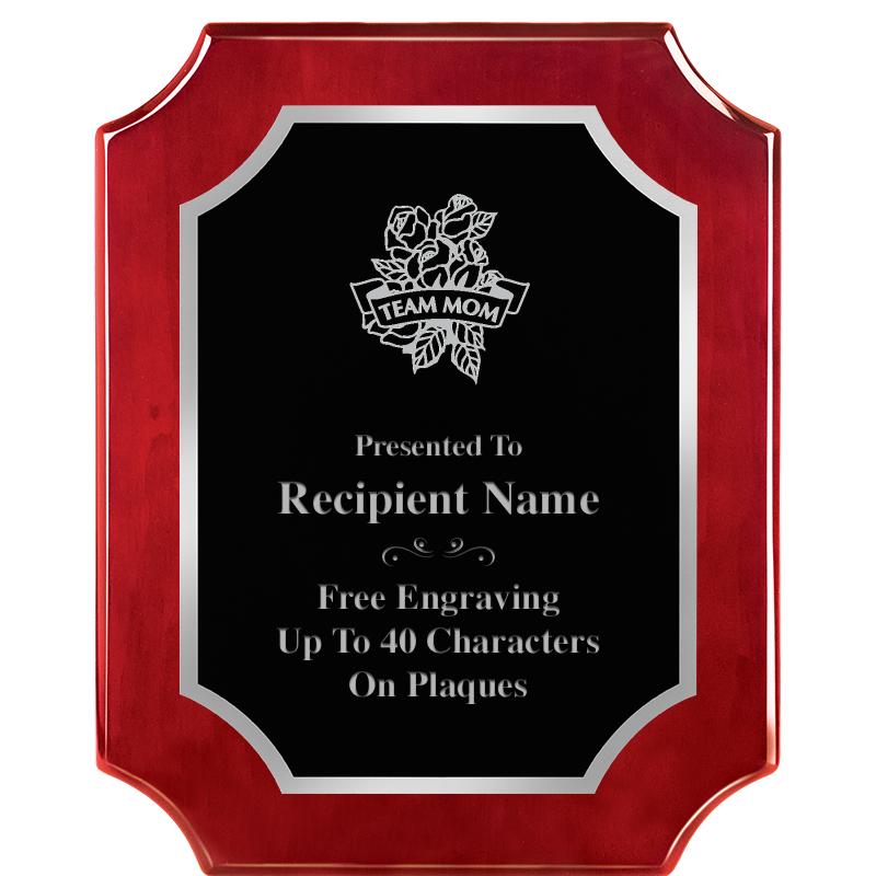 8X10 SCALLOP ROSEWOOD SLV PLQ