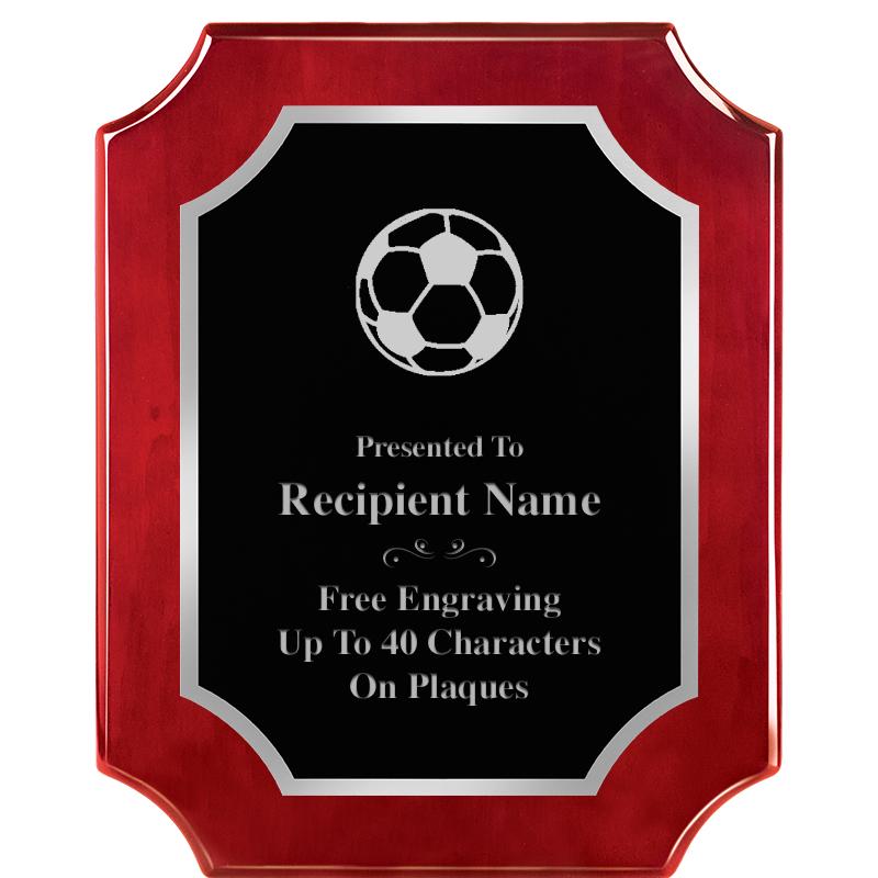 8X10 SCALLOP ROSEWOOD SLV PLQ