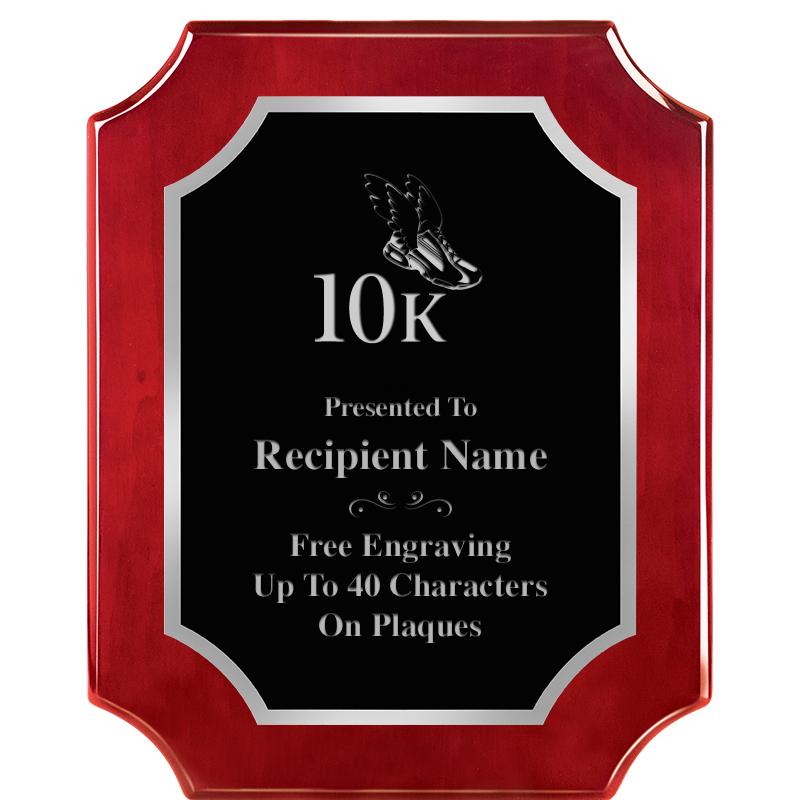 8X10 SCALLOP ROSEWOOD SLV PLQ