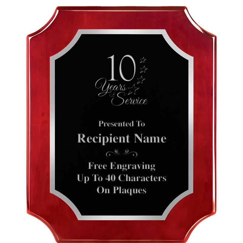 8X10 SCALLOP ROSEWOOD SLV PLQ