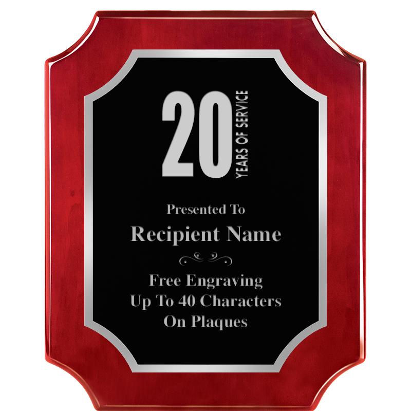 8X10 SCALLOP ROSEWOOD SLV PLQ