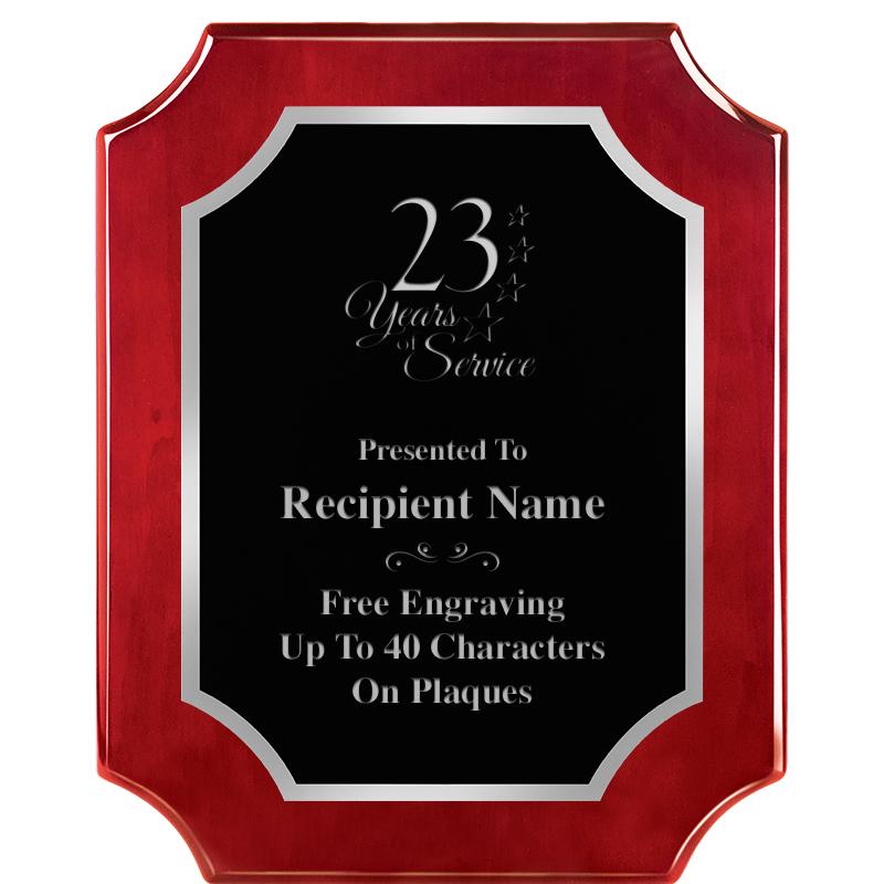 8X10 SCALLOP ROSEWOOD SLV PLQ