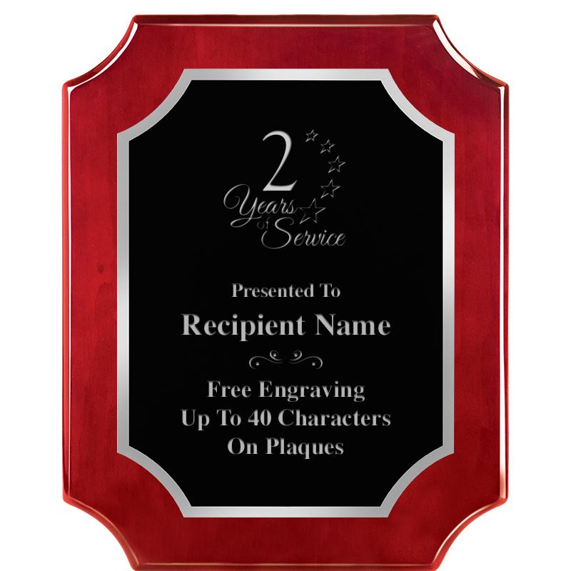 8X10 SCALLOP ROSEWOOD SLV PLQ