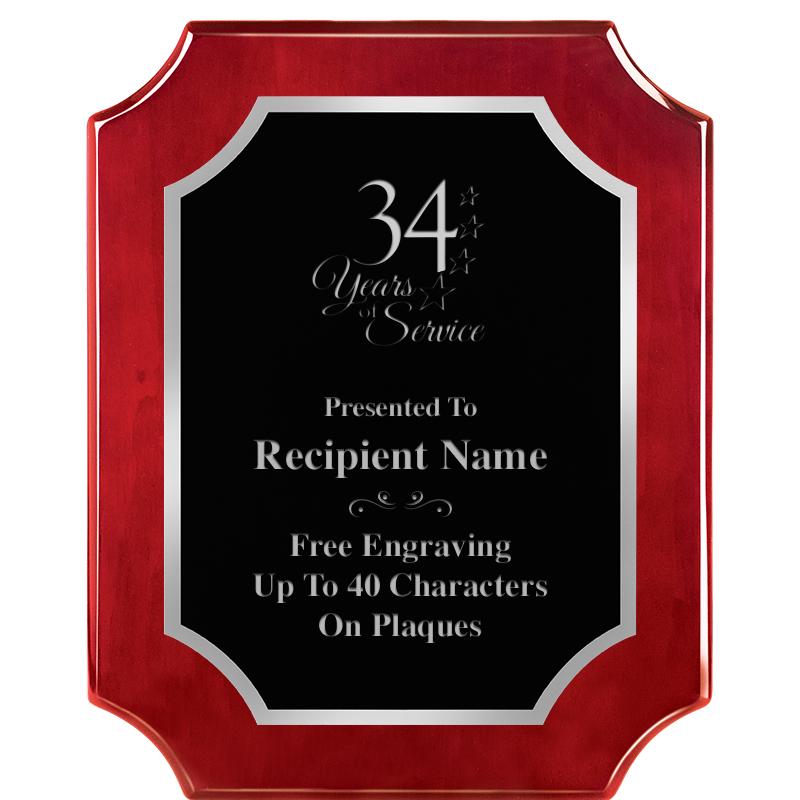 8X10 SCALLOP ROSEWOOD SLV PLQ