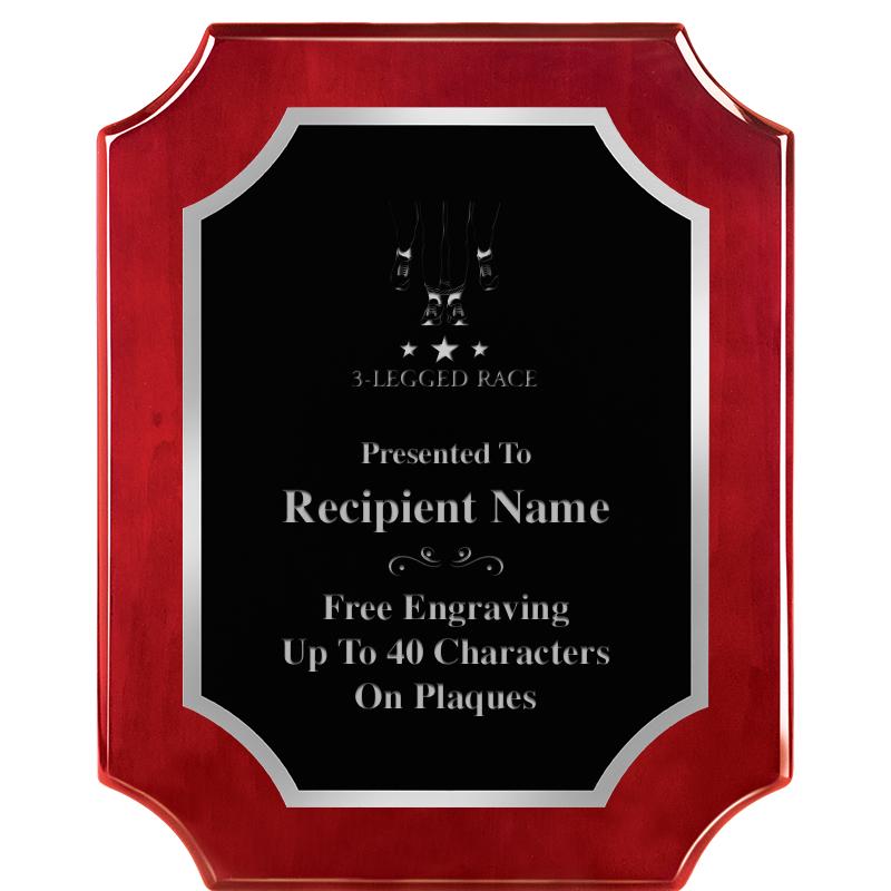 8X10 SCALLOP ROSEWOOD SLV PLQ