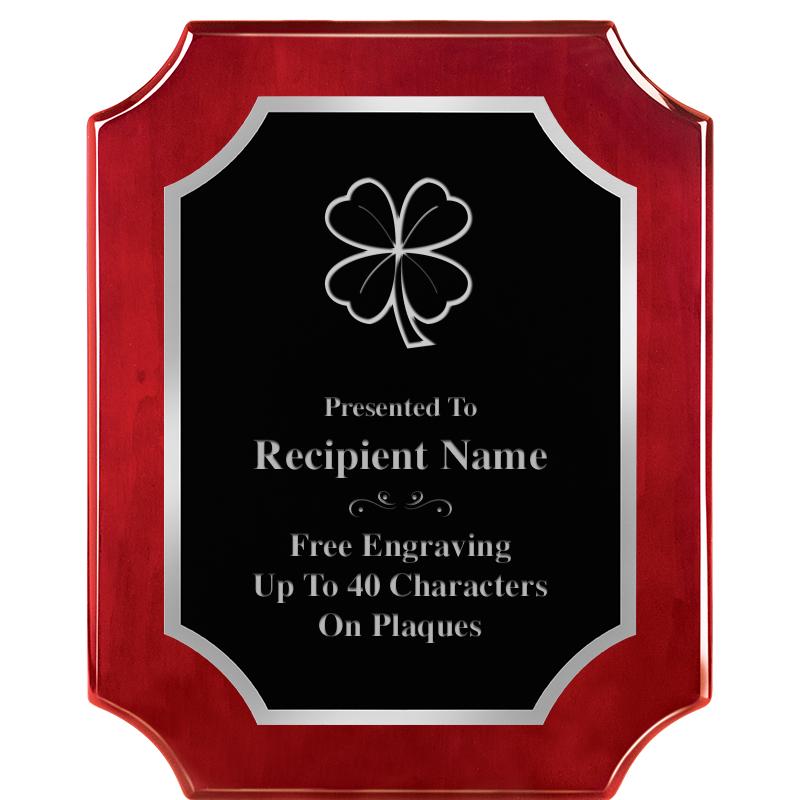 8X10 SCALLOP ROSEWOOD SLV PLQ